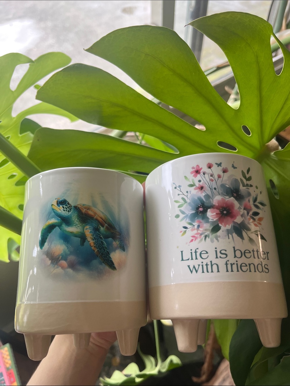 5” Ceramic Double-Sided Decorative Planter Pots